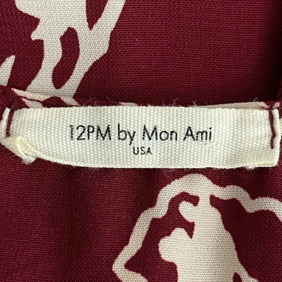 3/$10 12PM by Mon Ami Dress L Halter Floral Paisley Maroon - Picture 6 of 6